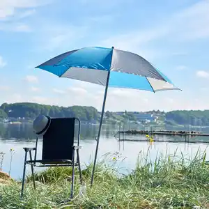 Sonnenschirm in Blau/Dunkelgrau, Blau, Dunkelgrau