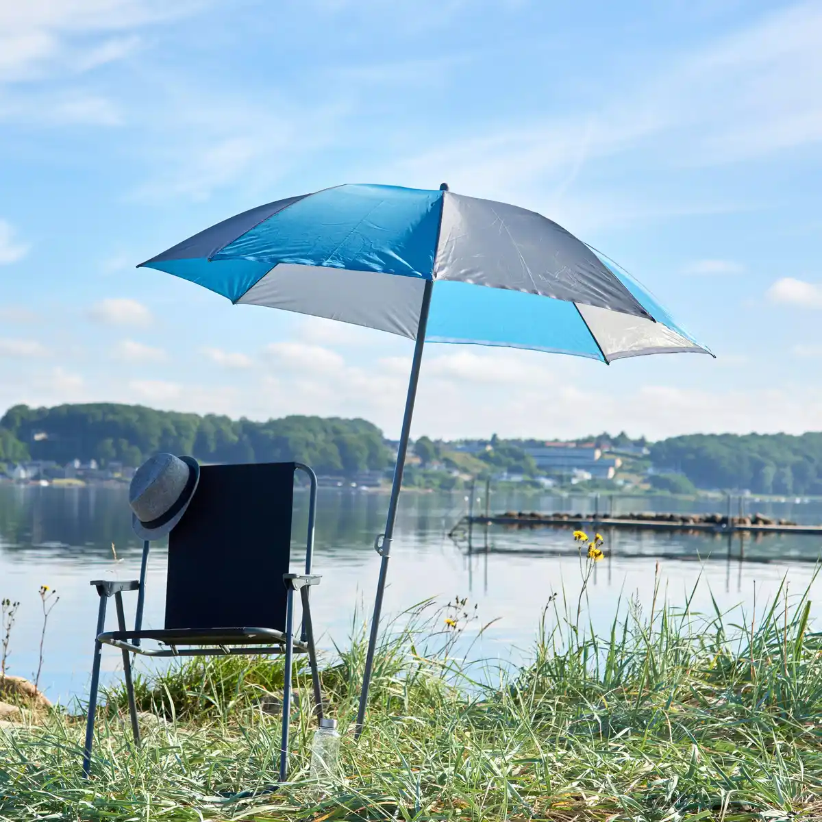 Bild 1 von Sonnenschirm in Blau/Dunkelgrau, Blau, Dunkelgrau