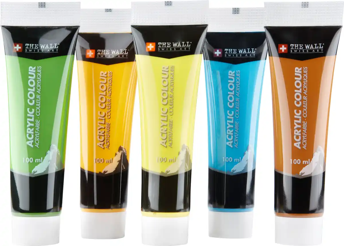 Bild 1 von Acrylfarbenset Colour, 5-teilig, Blau, Braun, Gelb, Grün, Orange