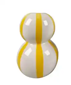 Kerzenhalter mit Streifen, gelb