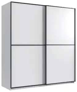 Schwebetürenschrank Ulm Weiß, Weiß