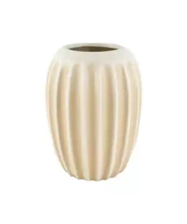 Bild 1 von Geriffelte Keramikvase, Beige
