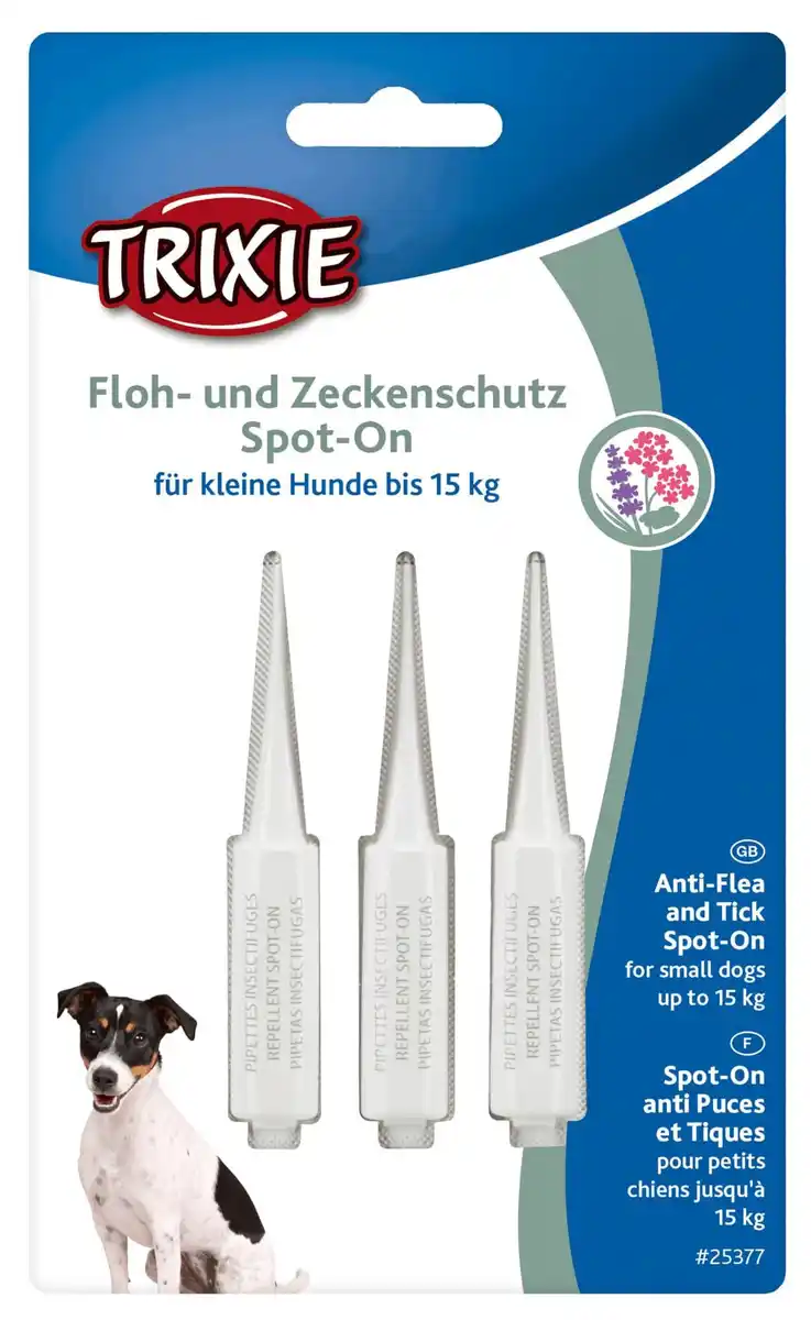 Bild 1 von Trixie Floh/Zeckenschutz Spot-On** für kleine Hunde bis 15 kg Inhalt: 3 x 5 ml, 4.5 ml