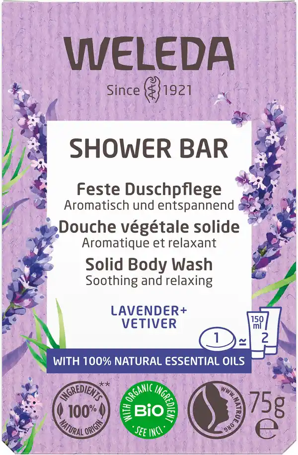 Bild 1 von WELEDA Feste Duschpflege Lavender + Vetiver, 75 g