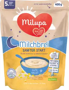 MILUPA Milchbrei Sanfter Start Gute Nacht nach dem 4. Monat, 400 g