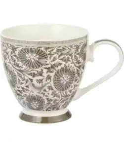 Gemusterte Kaffeetasse, grau