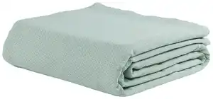 Überwurf Dobby Uni in Blau/Weiß ca. 240x210cm, Blau, Weiß