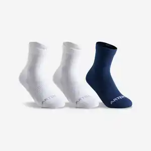 ARTENGO Tennissocken RS 160 High Kinder 3er-Pack weiss/marineblau