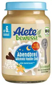 ALETE bewusst Bio Abendbrei Milchreis Vanille-Zimt, 190 g