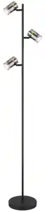 Stehleuchte Trabby Rauchfarben max. 8 Watt, Schwarz, Messingfarben