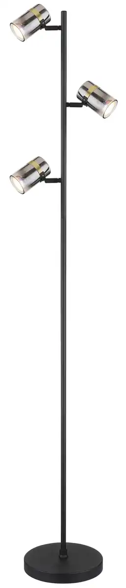 Bild 1 von Stehleuchte Trabby Rauchfarben max. 8 Watt, Schwarz, Messingfarben