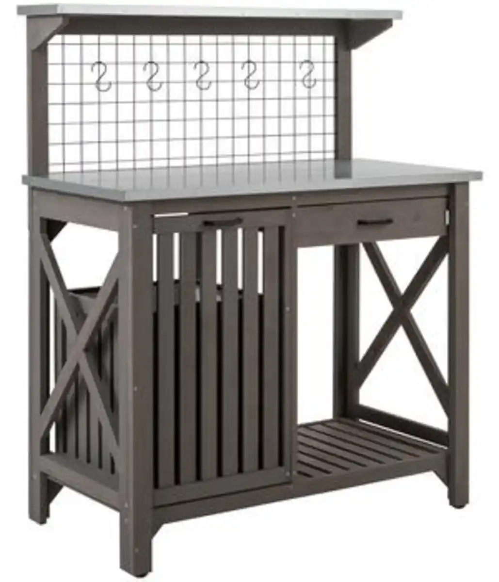 Bild 1 von Dehner Holz-Pflanztisch Ottawa, grau, ca. B110/H134,5/T55 cm