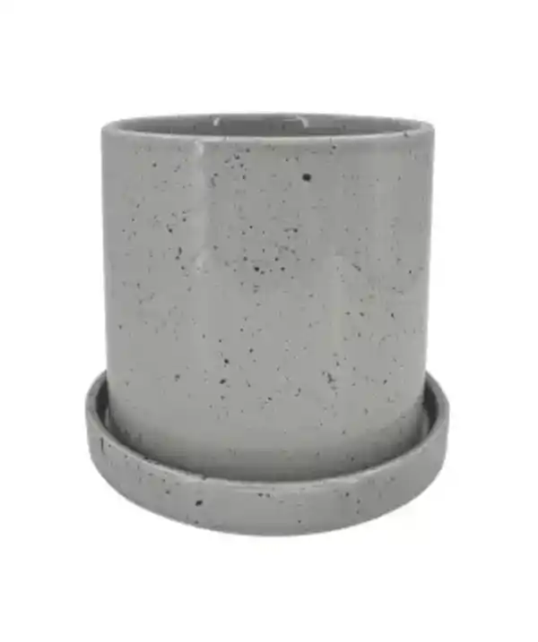 Bild 1 von Blumentopf mit Untersetzer, grau