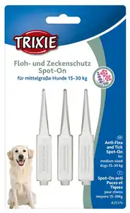 Trixie Floh/Zeckenschutz Spot-On** für mittelgroße Hunde von 15-30 kg Inhalt: 3 x 5 ml, 9 ml