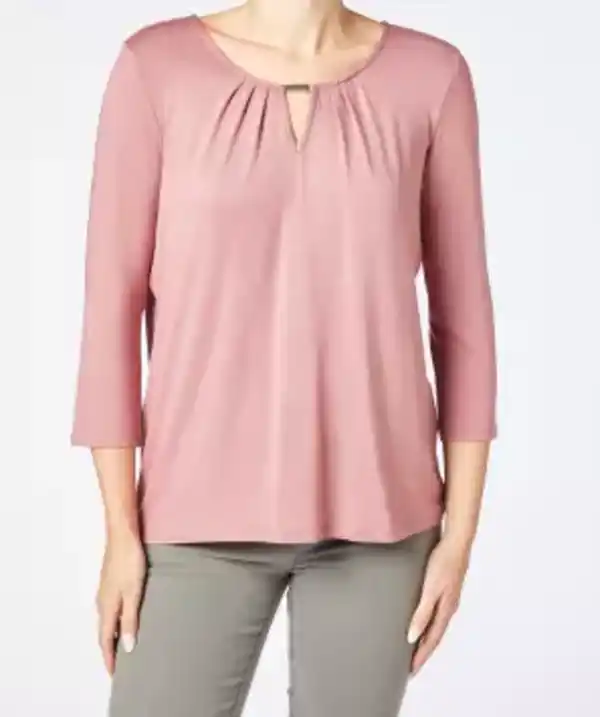 Bild 1 von Shirt mit Rundhalsausschnitt, dunkelrosa