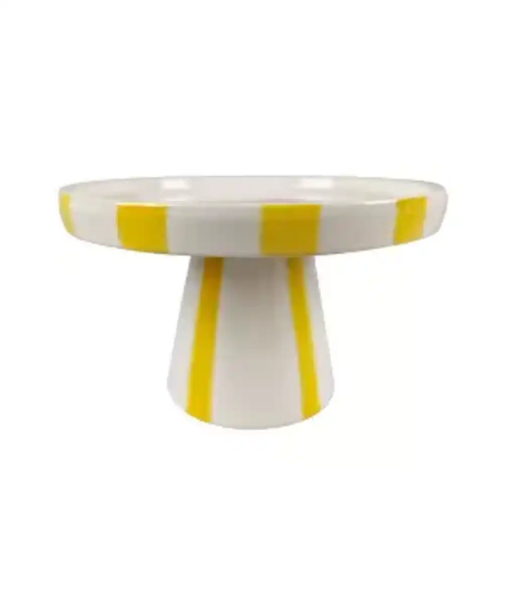 Bild 1 von Dekotablett mit Streifen, weiß/gelb