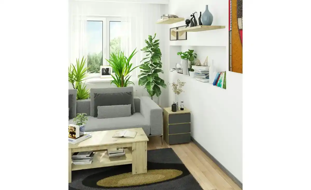 Bild 3 von Nachttisch mit 3 Schubladen Carlo