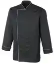 Bild 1 von METRO Professional Herren-Kochjacke, langärmlig, Größe XL, schwarz mit grauer Paspelierung