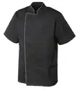 Bild 1 von METRO PROFESSIONAL Kochjacke, Polyester / Baumwolle, mit kurzen Ärmeln, für Herren, Größe L, schwarz / grau