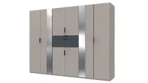 Kleiderschrank mit Spiegel 270 cm grau - graphit 6-türig - XANTEN
