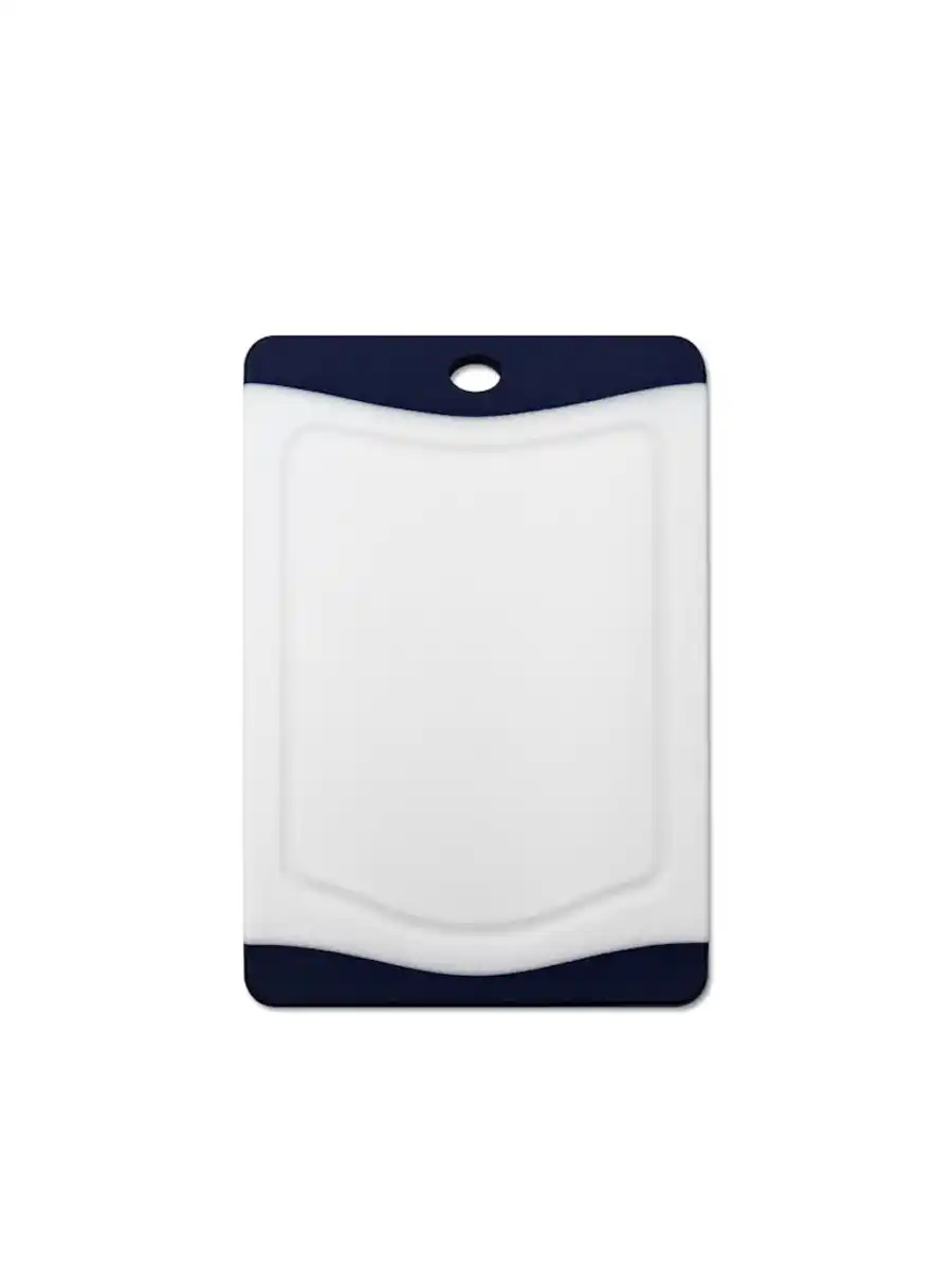 Bild 1 von Tarrington House Schneidebrett, Polypropylene/thermoplastischem Kunststoff, 20.3 x 14 x 0.86 cm, rutschfeste Kanten, weiß/blau