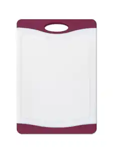 Tarrington House Schneidebrett, Polypropylen, 29 x 20 x 1.2 cm, rutschfeste Kanten, weiß / rot