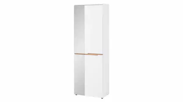 Bild 1 von Garderobenschrank mit Spiegel weiß - Artisan Eiche 80 cm - MEMPHIS