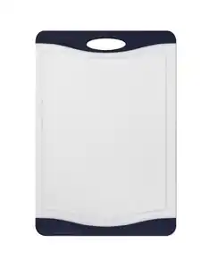 Tarrington House Schneidebrett, Polypropylene/thermoplastischem Kunststoff, 44.5 x 30.5 x 1.1 cm, rutschfeste Kanten, weiß/dunkelblau
