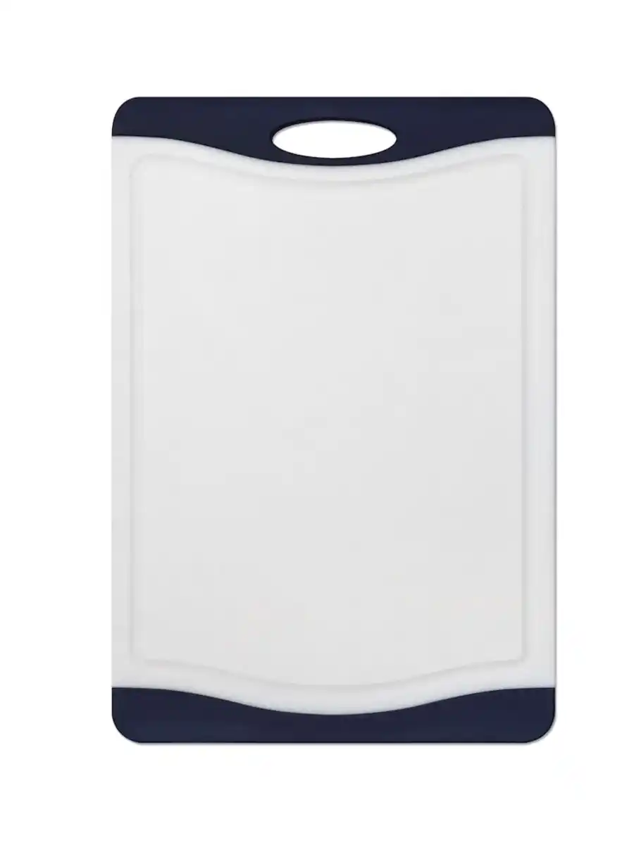 Bild 1 von Tarrington House Schneidebrett, Polypropylene/thermoplastischem Kunststoff, 44.5 x 30.5 x 1.1 cm, rutschfeste Kanten, weiß/dunkelblau