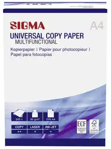 SIGMA DIN A4 Kopierpapier Universal, 80 g/m², weiß, 500 Blatt
