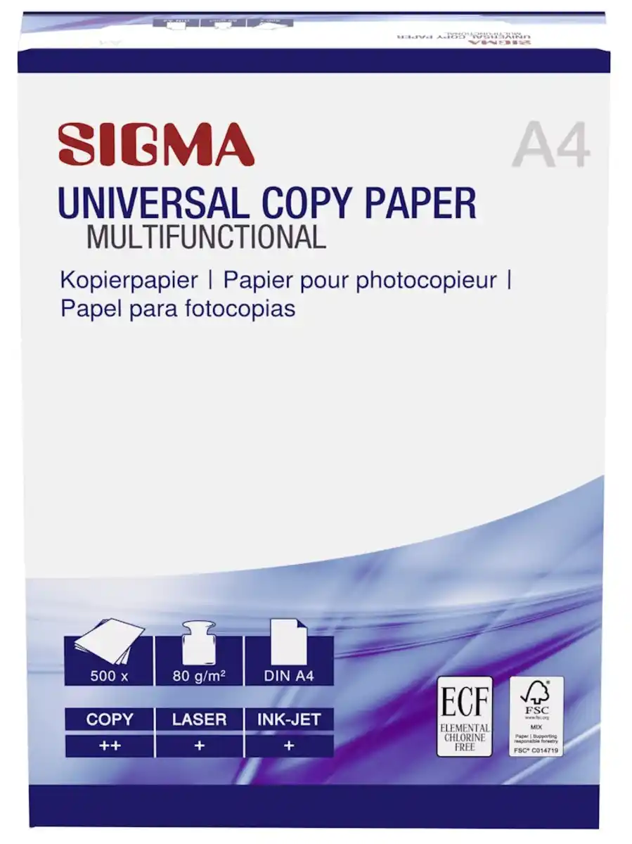 Bild 1 von SIGMA DIN A4 Kopierpapier Universal, 80 g/m², weiß, 500 Blatt