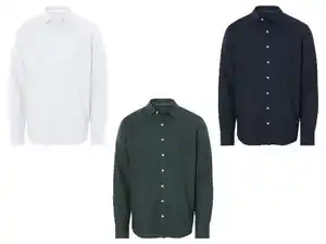 LIVERGY® Herren Leinenhemd, leger geschnitten