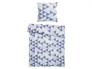 Dobnig Dobnig Satin Bettwäsche »Dreiecke marine«, 135x200 cm oder 155x220 cm, Reißverschluss, Baumwolle
