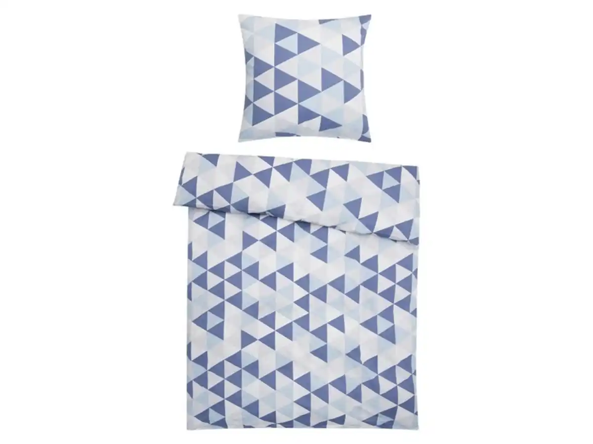 Bild 1 von Dobnig Dobnig Satin Bettwäsche »Dreiecke marine«, 135x200 cm oder 155x220 cm, Reißverschluss, Baumwolle