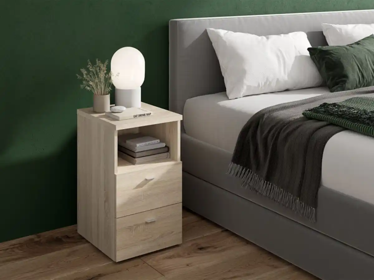 Bild 3 von FMD FMD Boxspringbett Nachtkonsole mit 2 Schubladen