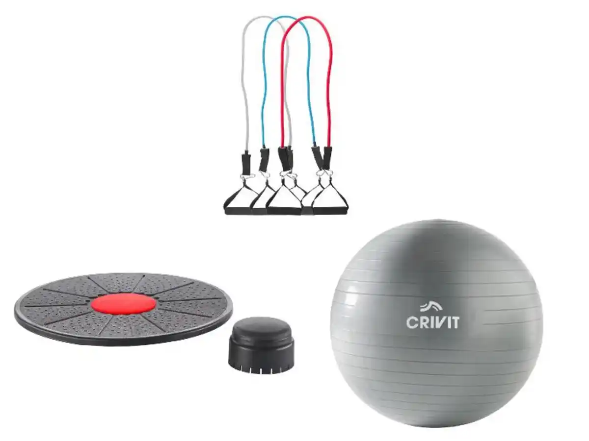 Bild 1 von CRIVIT Balance Board / Soft Gymnastikball / Fitnessband-Set