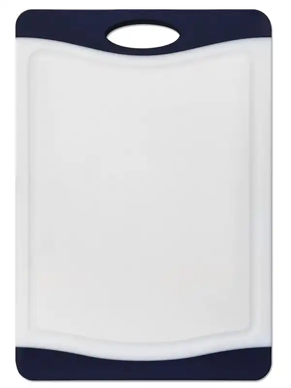 Bild 1 von Tarrington House Schneidebrett, Polypropylene/thermoplastischem Kunststoff, 29 x 20 x 1.2 cm, rutschfeste Kanten, weiß/blau