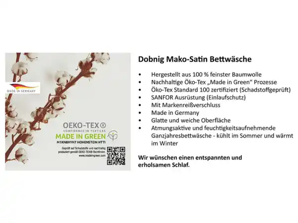 Bild 3 von Dobnig Dobnig Satin Bettwäsche »Dreiecke marine«, 135x200 cm oder 155x220 cm, Reißverschluss, Baumwolle