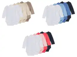 lupilu® Babybodys, 5 Stück, reine Baumwolle Baby-Bodys, 5 Stück, aus reiner Baumwolle