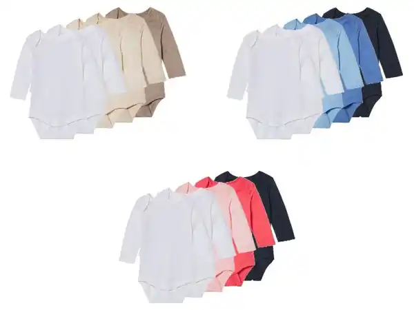 Bild 1 von lupilu® Babybodys, 5 Stück, reine Baumwolle Baby-Bodys, 5 Stück, aus reiner Baumwolle