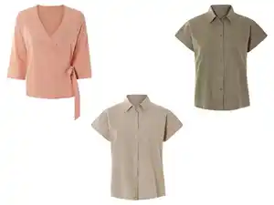esmara® Damen Leinenbluse, leger geschnitten