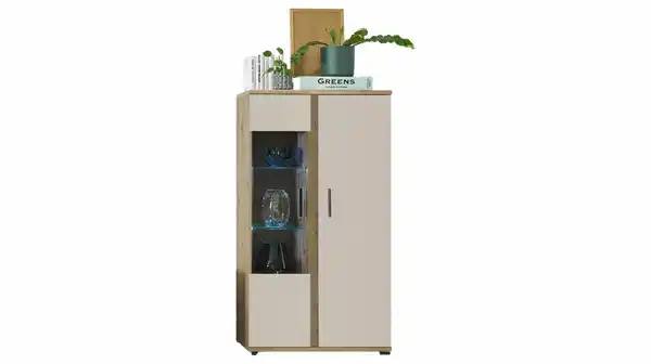 Bild 1 von Vitrine mit Glastür beige - Artisan Eiche 75 cm - KANADA