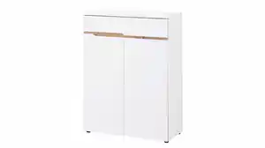 Schuhschrank mit Schublade weiß - Artisan Eiche 80 x 107 cm - MEMPHIS