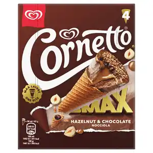 CORNETTO Max 4 x 90 ml, Schokolade & Haselnuss