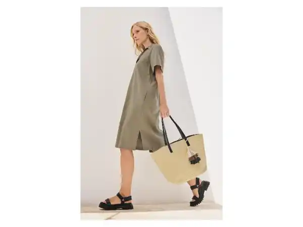 Bild 3 von esmara® Damen Leinenkleid / Leinen-Wickelkleid, leger geschnitten