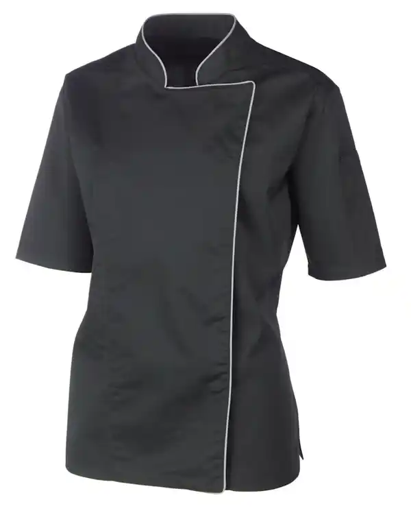 Bild 1 von METRO PROFESSIONAL Kochjacke, Polyester / Baumwolle, mit kurzen Ärmeln, für Damen, Größe L, schwarz