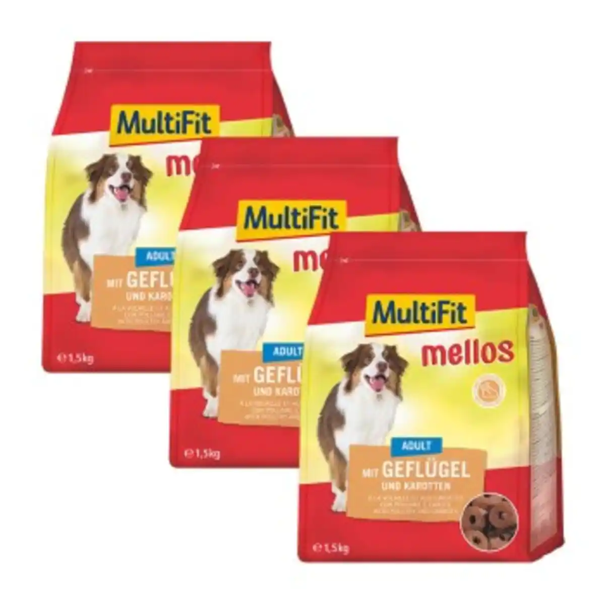 Bild 1 von MultiFit Mellos 3x1,5kg Geflügel und Karotten