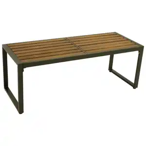 Hockerbank 2-Sitzer 124 x 46 x 47 cm Akazie
