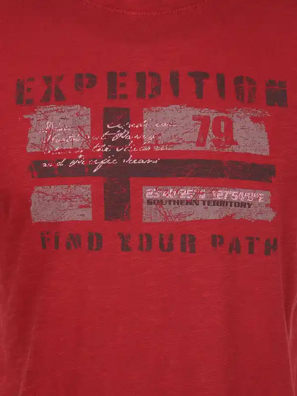 Bild 3 von Herren Shirt mit Frontprint Rot