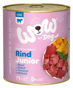 WOW Hundenassfutter Junior Rind, 800 g